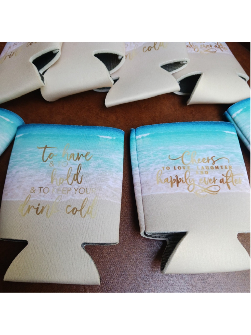 8 Beach Theme Wedding Can Koozie Cooler To Have And To Hold Your Drink Cold
